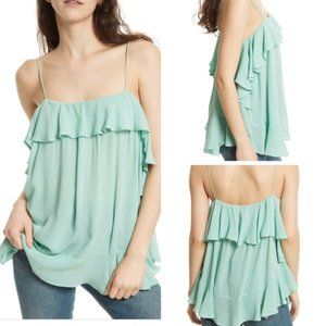 Free People Intimately Aqua Cascades Ruffle Cami Top NWT Size: Small
